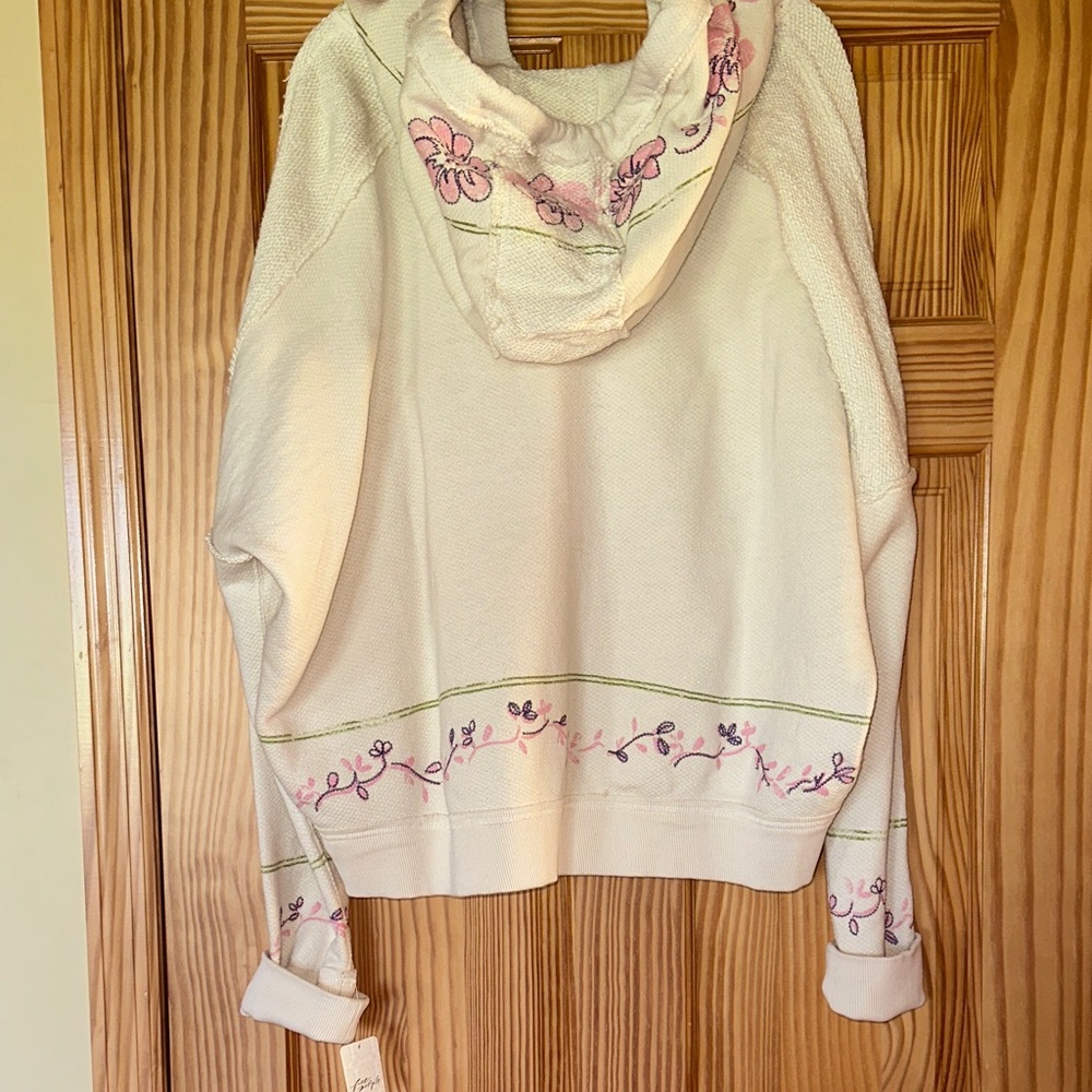 We The Free Up The Vine zip Hoodie Ivory Combo Size XL NWT - Picture 13 of 16